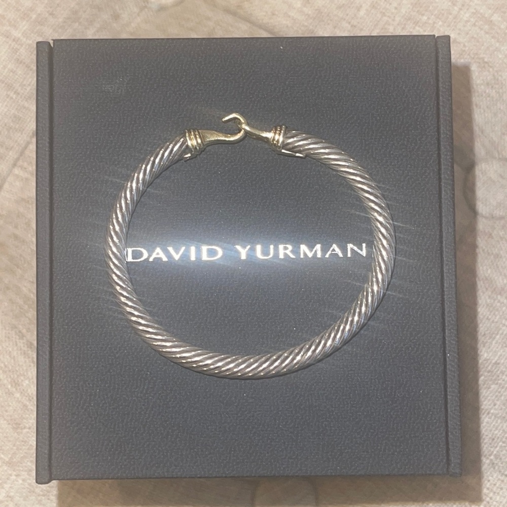 David Yurman Buckle cable bracelet Sterling Silver and 18k Yellow Gold